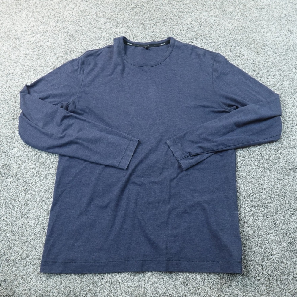 Public Rec Shirt Mens L Blue Heathered Long Sleeve Performance Workout Stretch